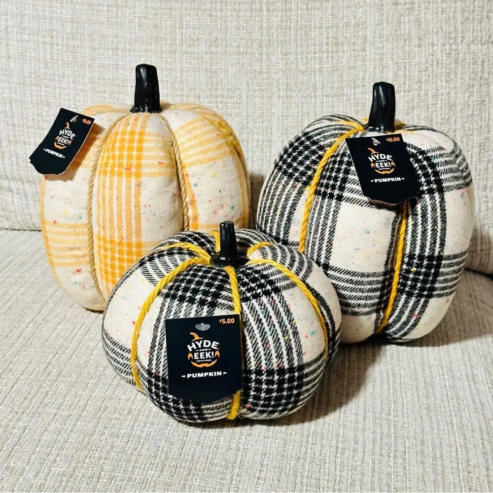 Knit Plaid Fall Harvest Thanksgiving Pumpkins Hyde Eek Target NEW